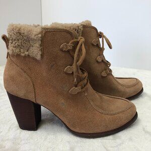 UGG Analise Tie Up Ankle Heel Boot Size 9